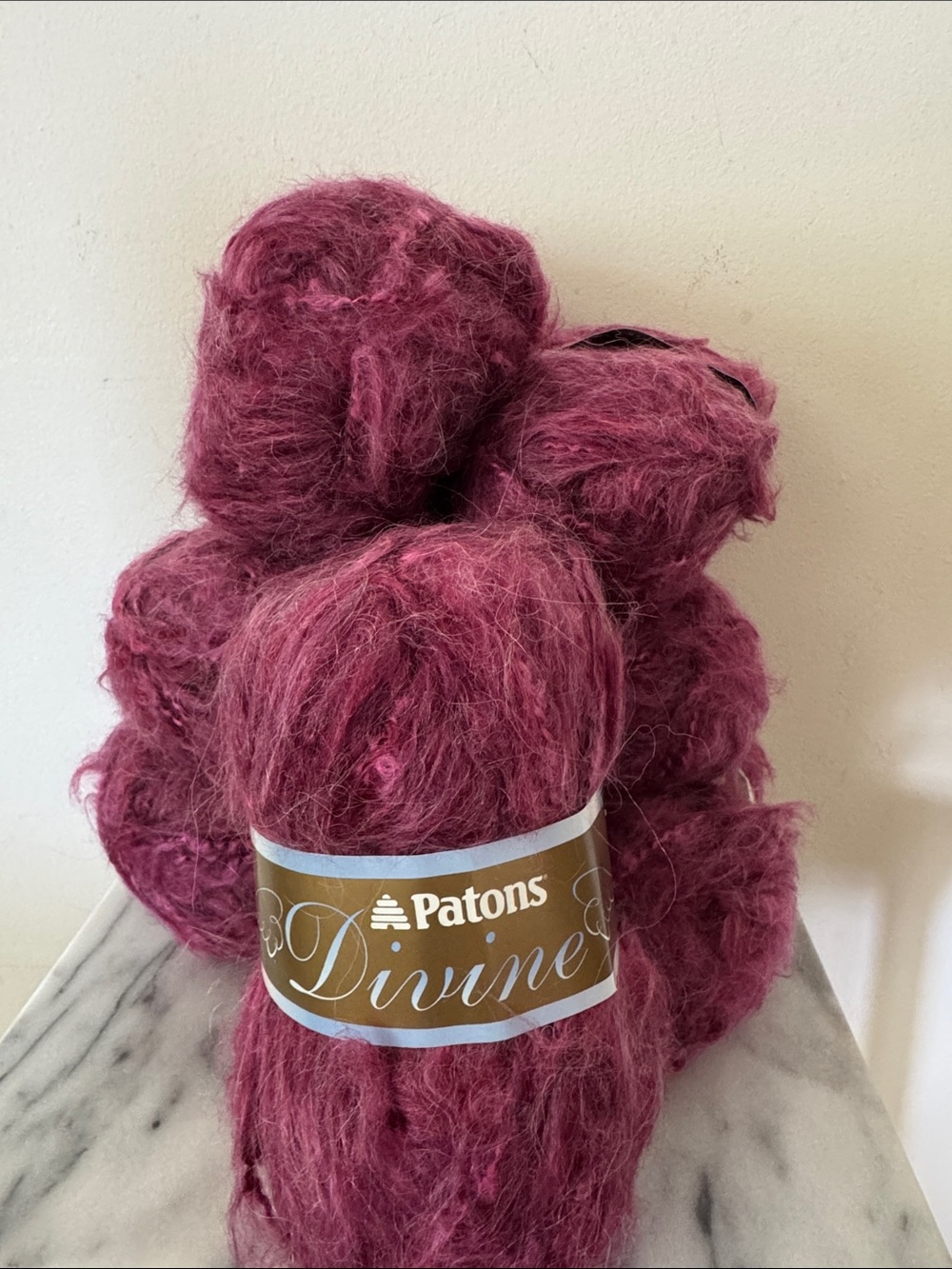 Patons Divine Mohair Blend Yarn - Dusty Rose- 7 skeins